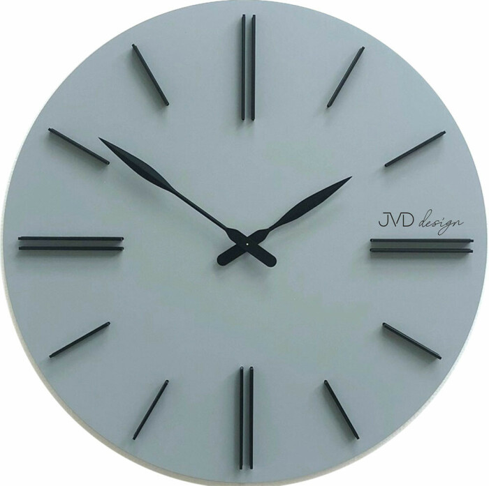 Horloge murale silencieuse grise en bois