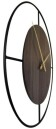Grande horloge murale en bois de noyer et m&eacute;tal_profil