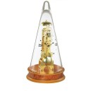 Pendule &agrave; poser squelette m&eacute;canique c&ocirc;ne merisier