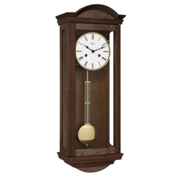 Pendule mécanique en bois de noyer à sonnerie heures et demies