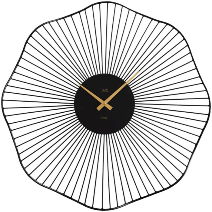 Horloge murale moderne noire et dorée