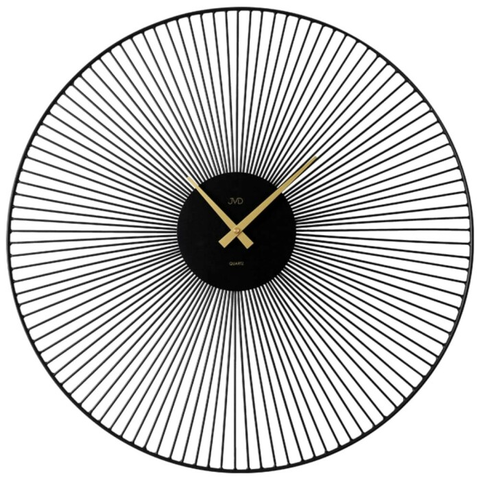 Horloge murale moderne ronde noire et dorée