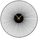 Horloge murale moderne ronde noire et dor&eacute;e