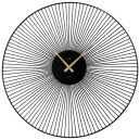 Horloge murale moderne ronde noire et dor&eacute;e