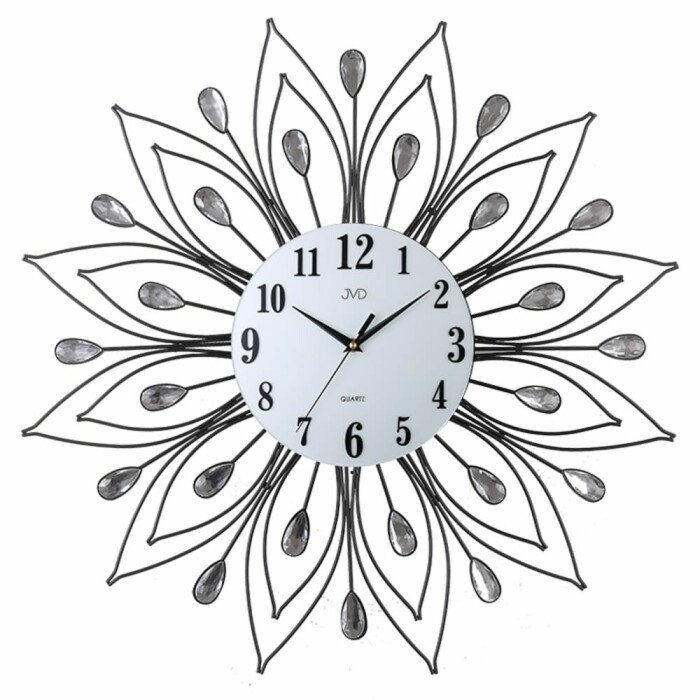 Horloge murale en métal rosace grise et noire