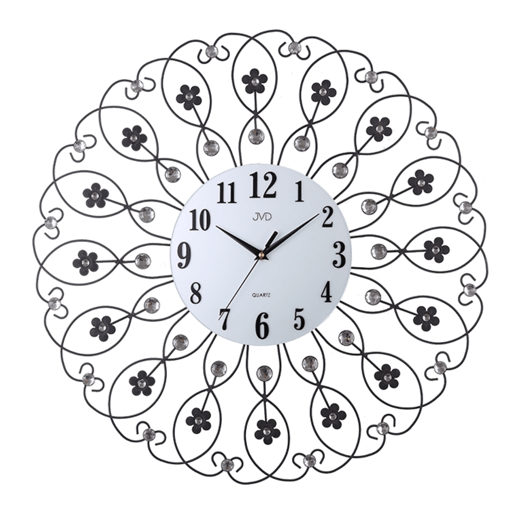 Horloge murale moderne en m&eacute;tal style fleur rosace