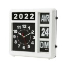 Horloge murale &agrave; calendrier noir et blanc_profil
