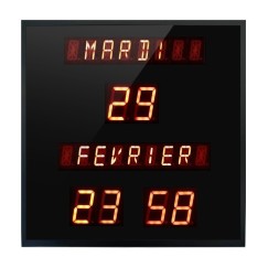Horloge à calendrier sur secteur en français