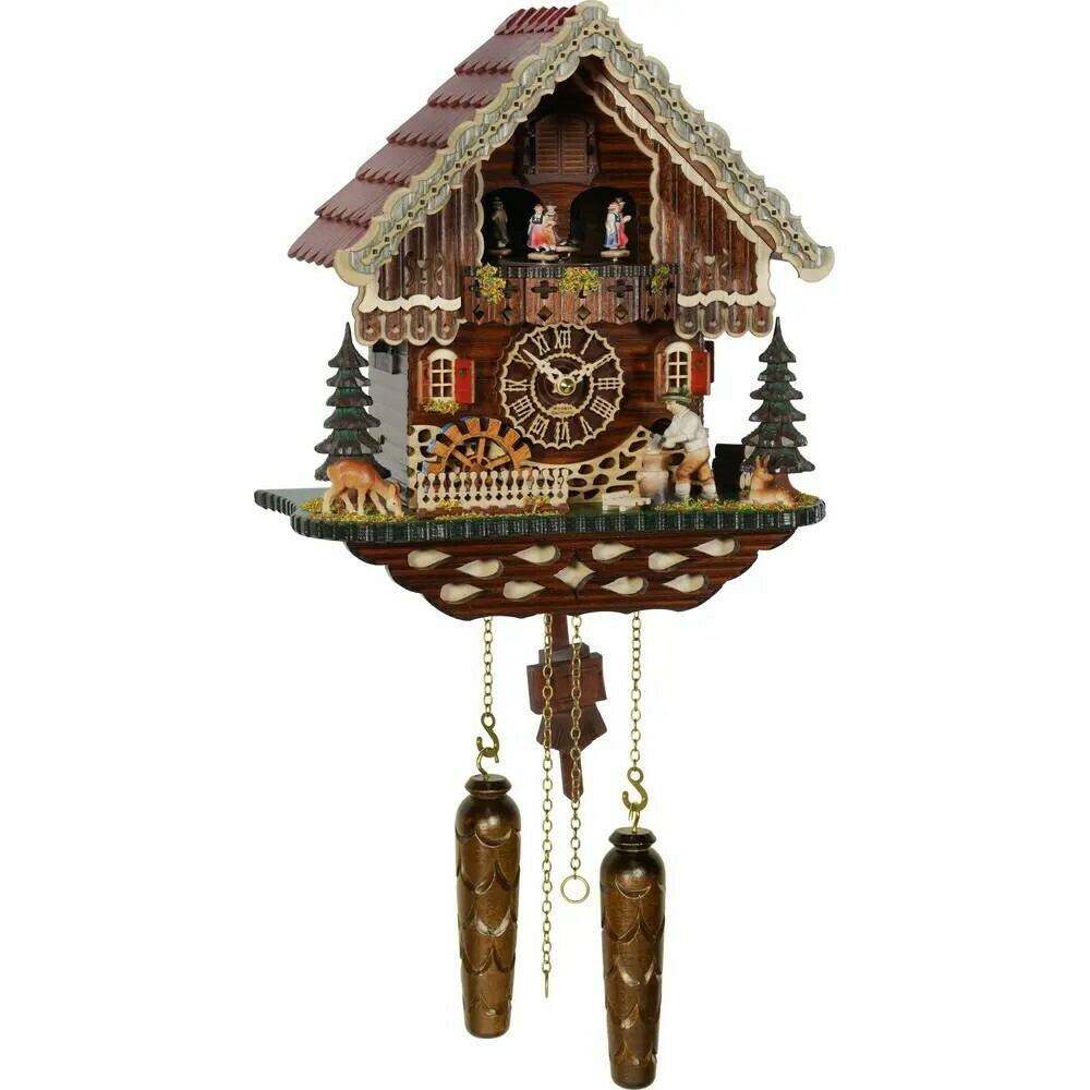 Horloge coucou chalet 12 m&eacute;lodies Trenkle avec &eacute;clairage