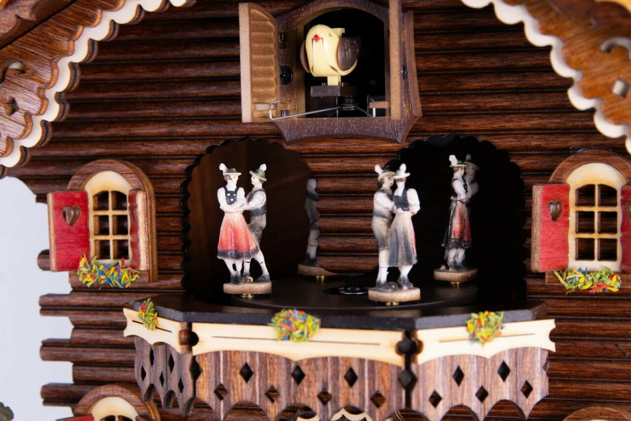 Horloge coucou &agrave; 12 m&eacute;lodies &agrave; pile 30cm Trenkle d&eacute;tails