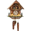 Horloge coucou chalet traditionnel poids d&eacute;coratifs en bois