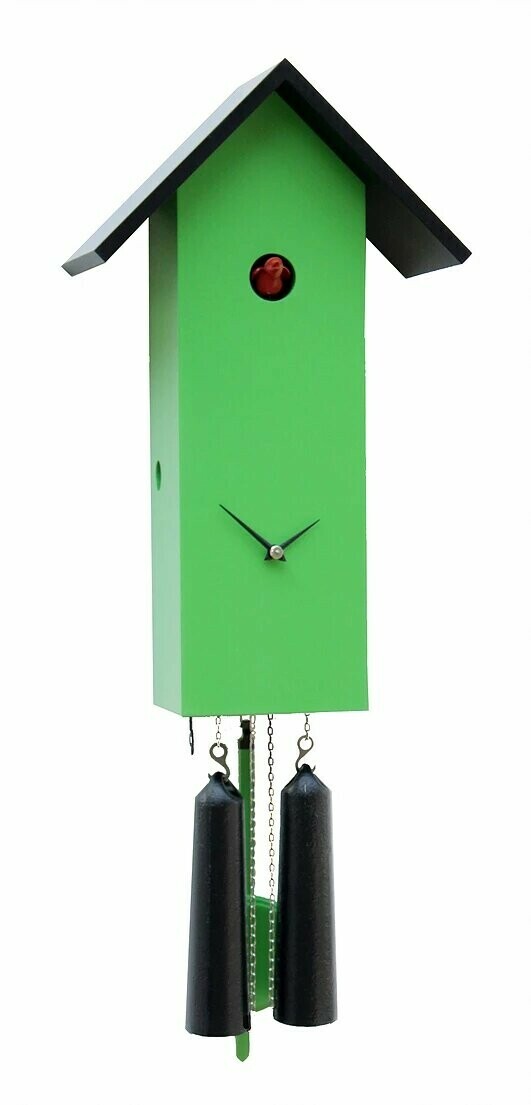 horloge coucou moderne allong&eacute;e vert