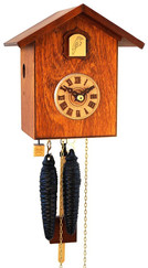 Horloge coucou moderne cube mécanique 8 jours brun