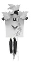 horloge coucou moderne feuilles blanc