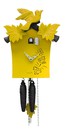 horloge coucou moderne feuilles jaune