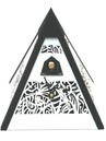Horloge coucou moderne pyramide blanche en bois &agrave; quartz