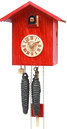 Horloge coucou moderne cube m&eacute;canique 8 jours rouge