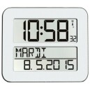 Pendule digitale blanche &agrave; affichage digital jour en toutes lettres