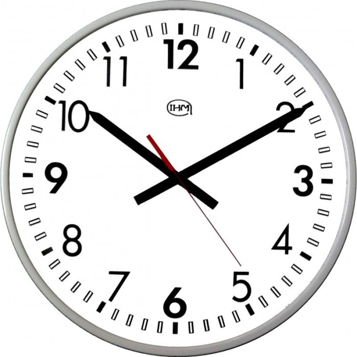 Pendule murale ronde extérieure entourage gris