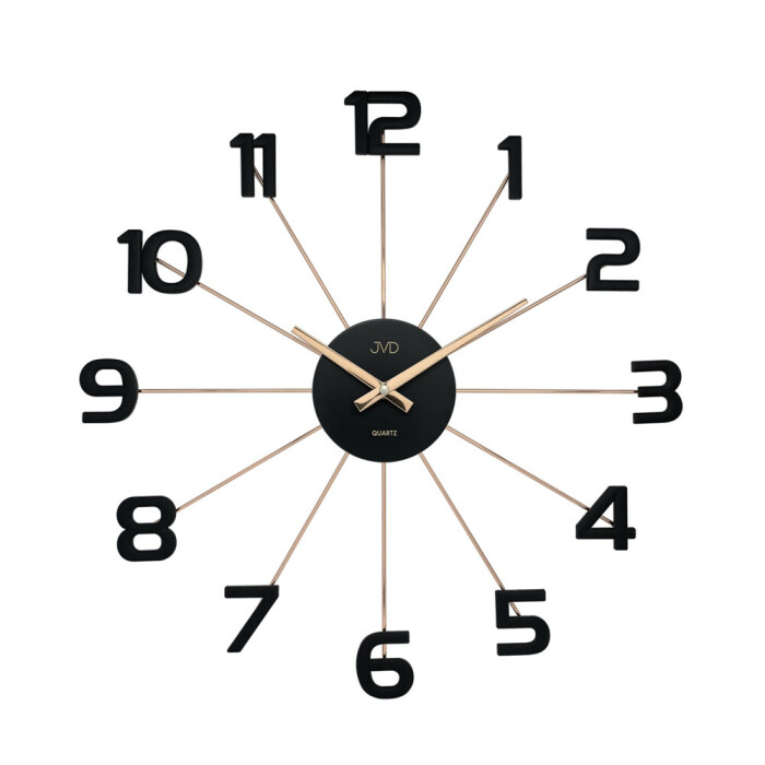 Horloge murale moderne en métal noir et doré