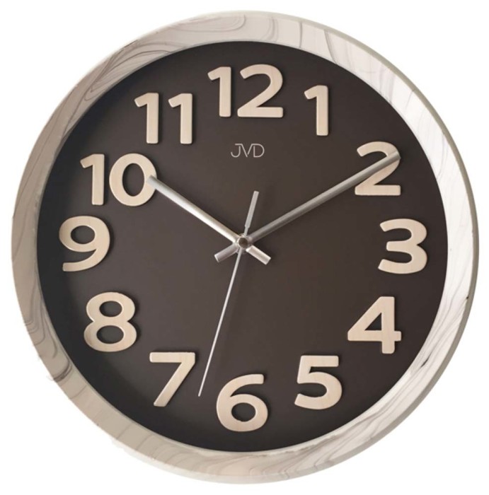 Horloge murale marron en plastique