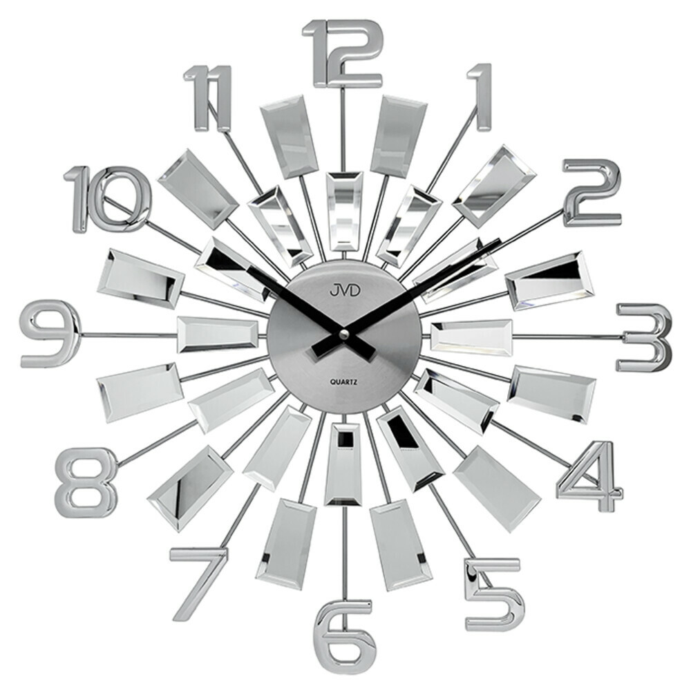 Horloge murale miroir brillant en plastique argent&eacute;