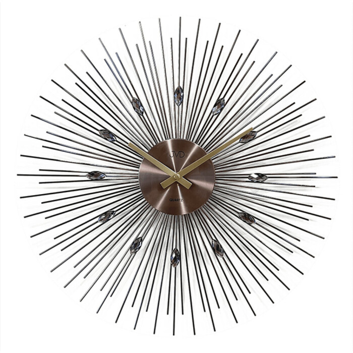 Horloge murale cuivrée avec brillants