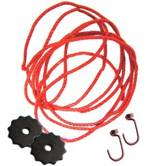 Kit corde de comtoise incluant 2 rondelles et 2 crochets