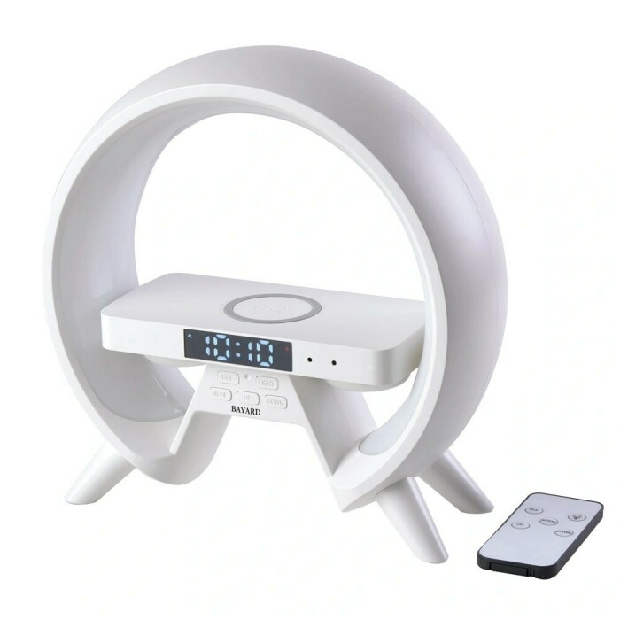 Réveil design Bayard avec chargeur sans fil et haut-parleur