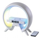 R&eacute;veil design Bayard avec chargeur sans fil et haut-parleur &eacute;clairage