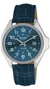 Montre &agrave; quartz ronde pour homme cadran bleu bracelet bleu