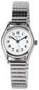 Montre &agrave; quartz ronde argent&eacute;e pour dame