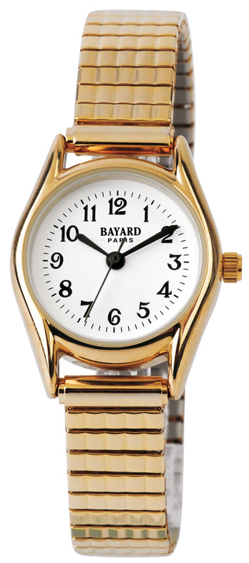 Montre &agrave; quartz ronde dor&eacute;e pour dame