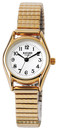 Montre &agrave; quartz ronde dor&eacute;e pour dame