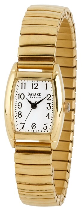 Montre à quartz rectangulaire dorée pour dame