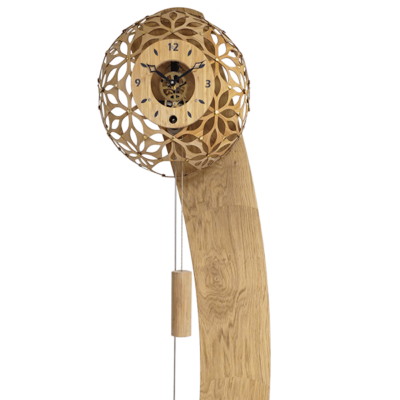 Horloge mécanique moderne Boucle en bambou et chêne zoom