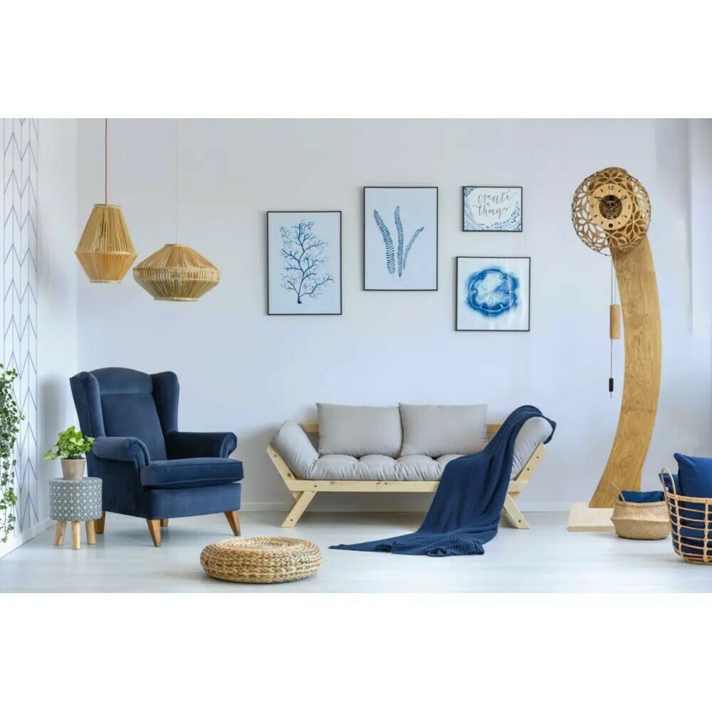 Horloge m&eacute;canique moderne Boucle en bambou et ch&ecirc;ne en situation