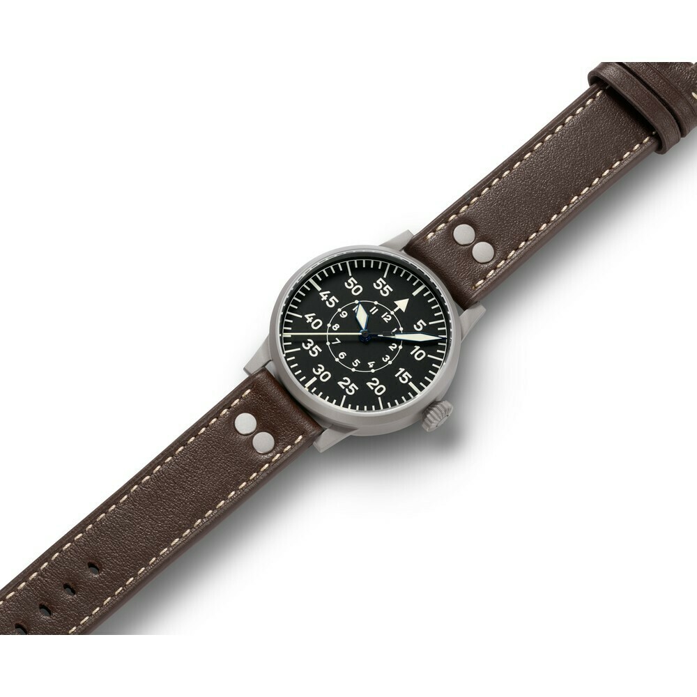Montre Laco pilot Leipzig 42 acier sabl&eacute; 861747 details