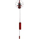 Horloge comtoise moderne squelette rouge_en pied