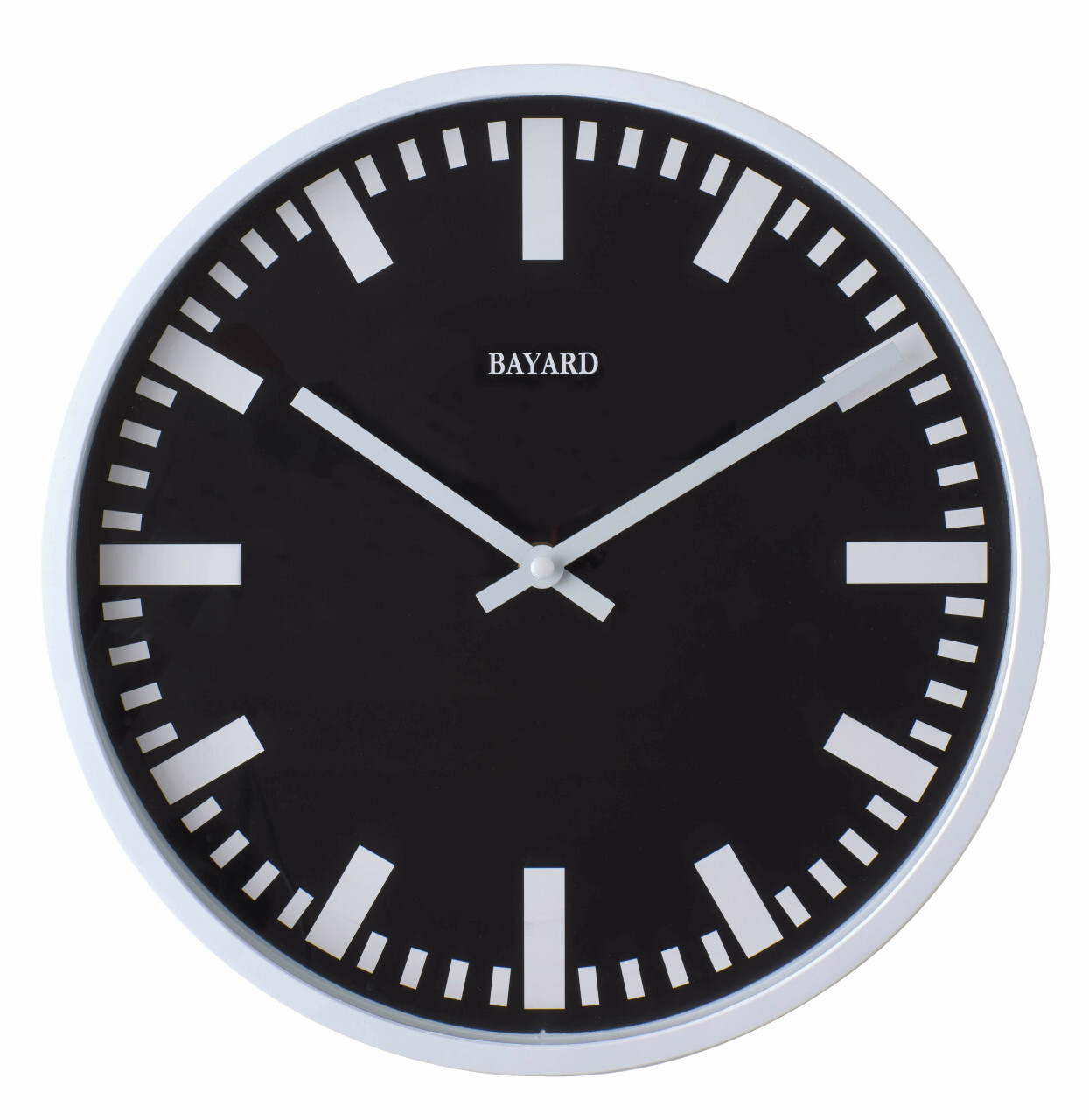 Pendule murale noire lisible en plastique
