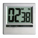 Minuteur digital en aluminium bross&eacute; gros chiffres