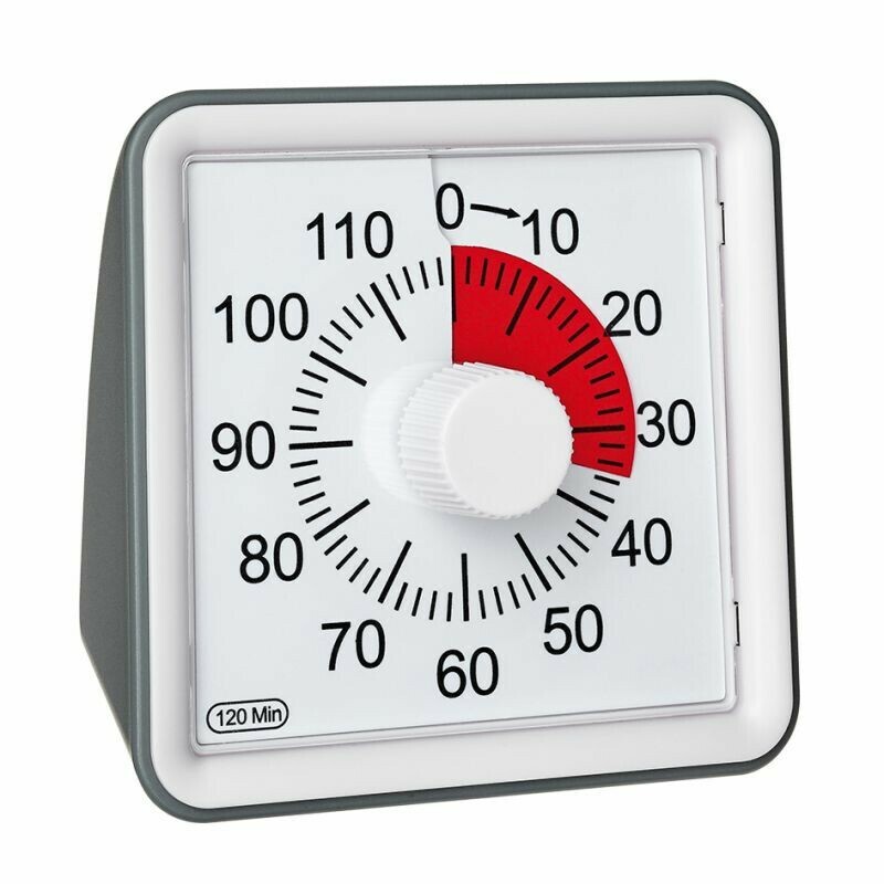 Minuteur manuel rectangulaire blanc &agrave; poser