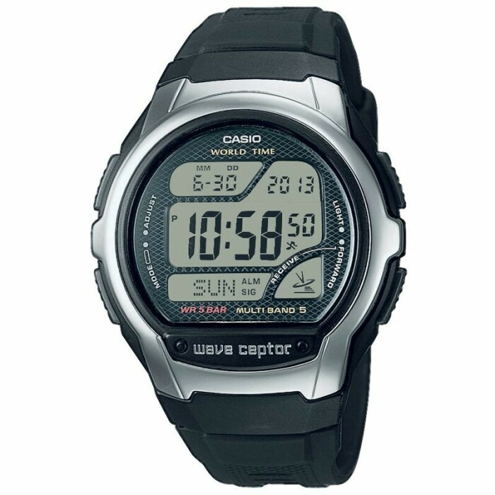 Montre sport Casio chronomètre radio-pilotée noire