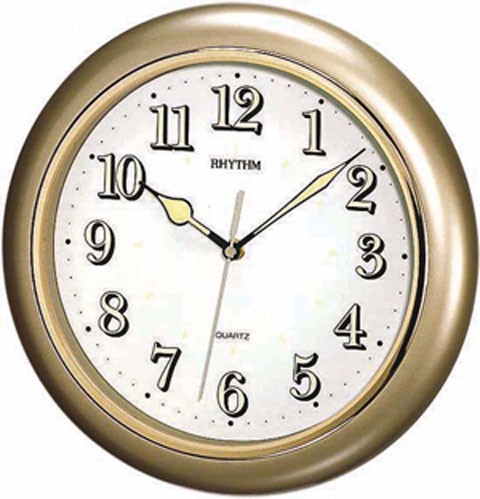 Pendule murale dor&eacute;e ronde lumineuse