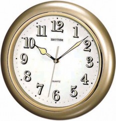 Pendule murale dor&eacute;e ronde lumineuse