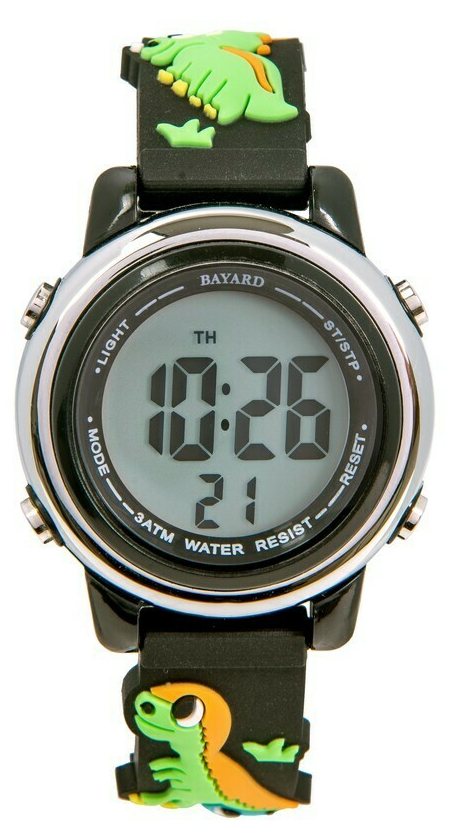 Montre noire pour enfant dinosaures Bayard