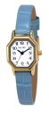 Montre pour dame boitier acier octogonale bracelet bleu fa&ccedil;on cuir Bayard