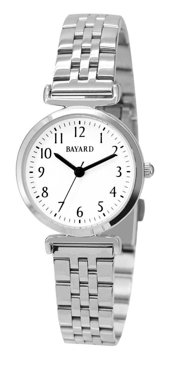 Montre &agrave; quartz ronde en m&eacute;tal argent&eacute; pour dame Bayard