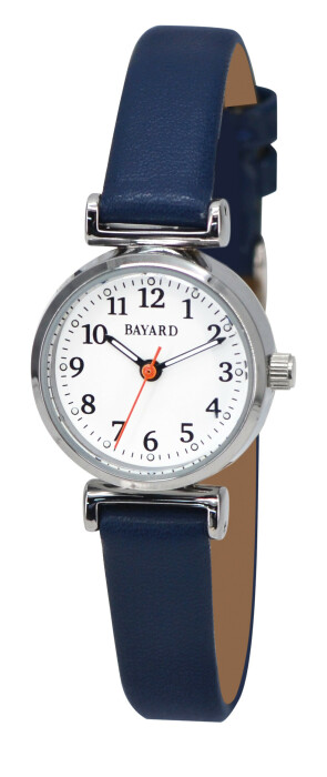 Montre pour femme boitier rond dor&eacute; bracelet bleu