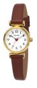 Montre &agrave; quartz ronde dor&eacute;e pour dame bracelet marron